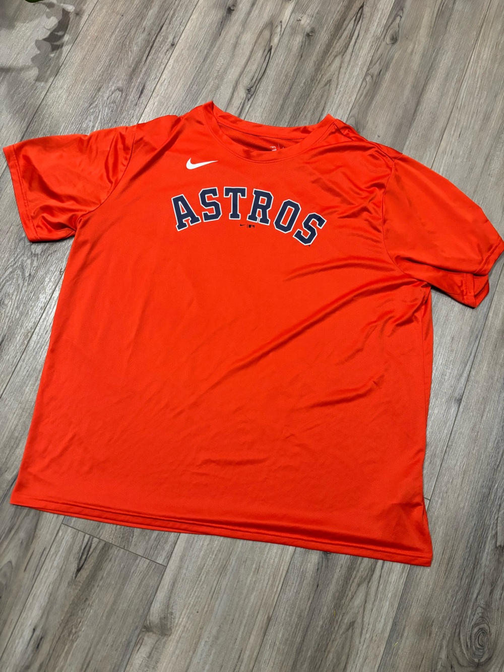 Mens 3XL Nike Orange Astros Baseball Team Dri-Fit Jersey Tee